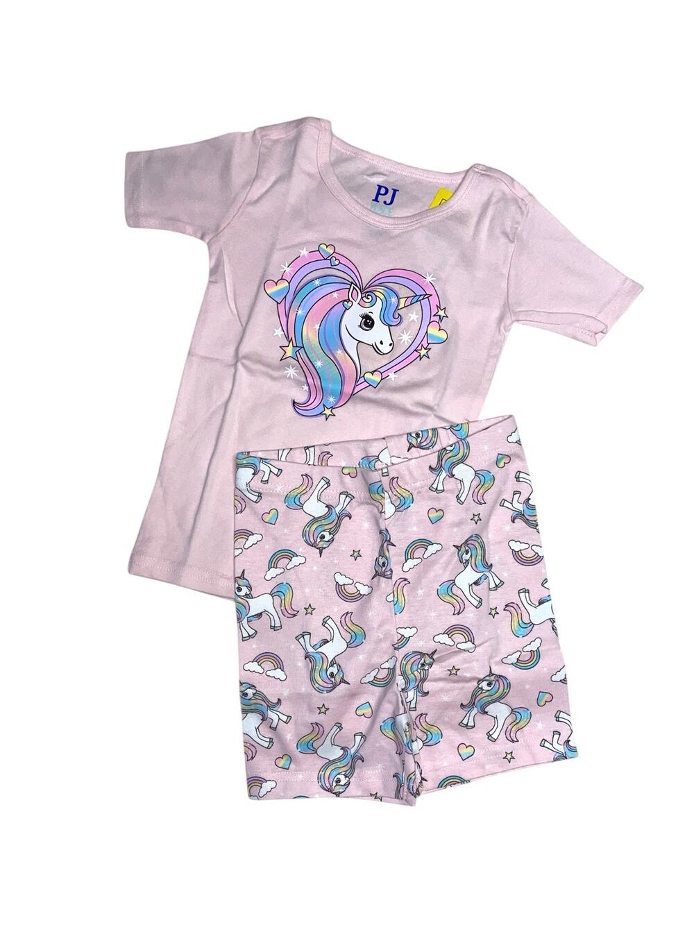 The Children's Place Pink Cameo Unicorn Heart Snug Fit Cotton Pajamas 3T